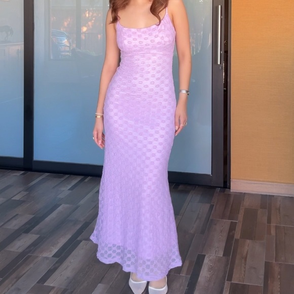 BARDOT Adoni Mesh Midi Dress Lilac - Picture 3 of 7